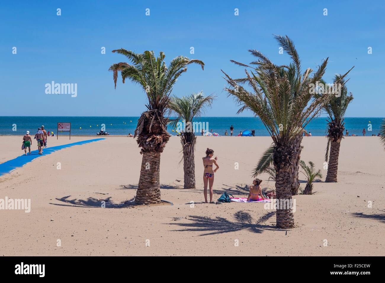 Frankreich, Aude, Narbonne Plage, Badeort, Strand Stockfoto