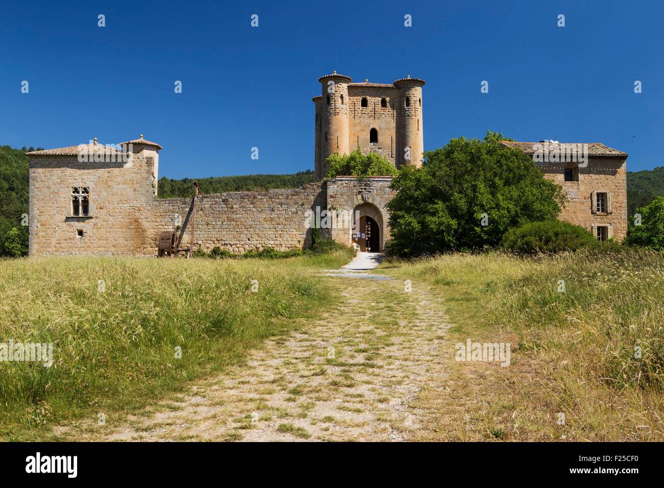 Frankreich, Aude, Arques, Schloss d'Arques, Katharer Schloss aus dem 13. und 14. Jahrhundert Stockfoto