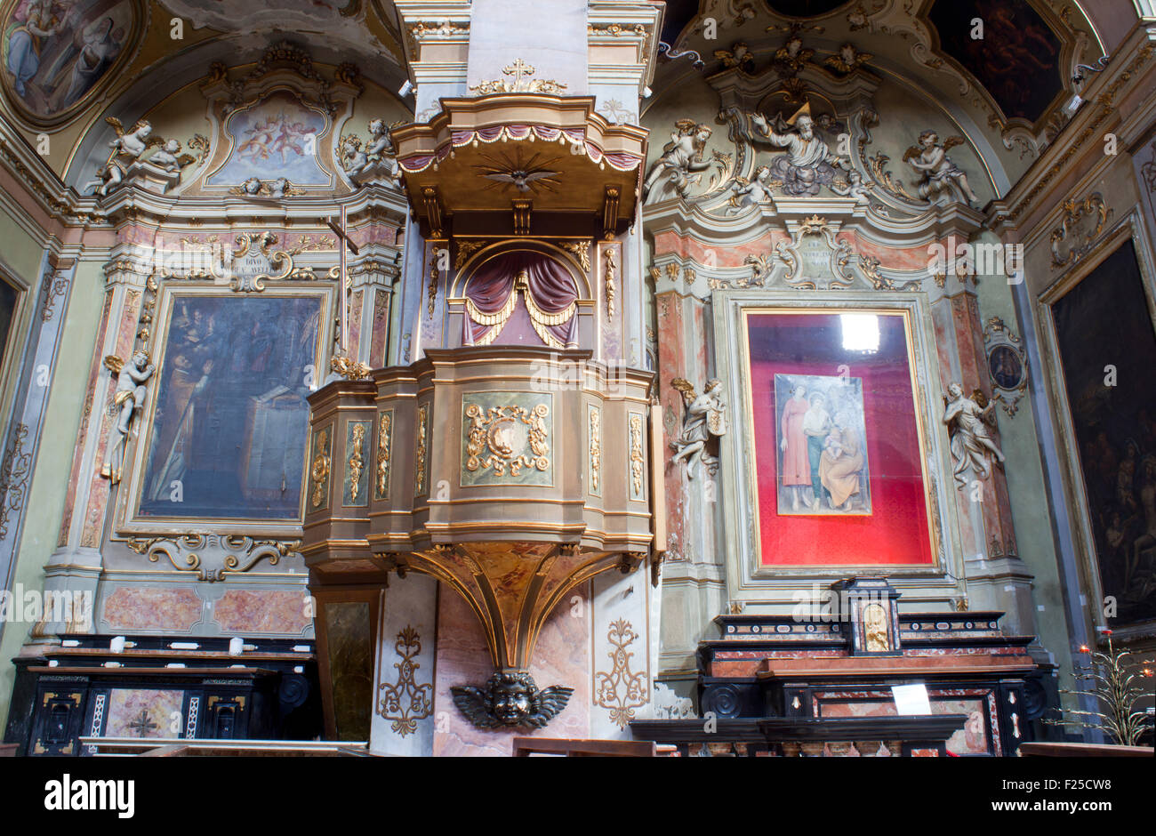 Basilica di Santa Maria Maggiore Bergamo Alta, Italien Stockfotografie
