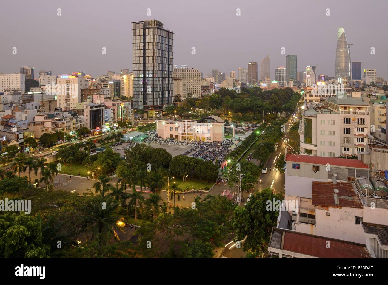 Vietnam, Ho-Chi-Minh-Stadt, Innenstadt, Quanrter N¼8 1 bei Nacht Stockfoto