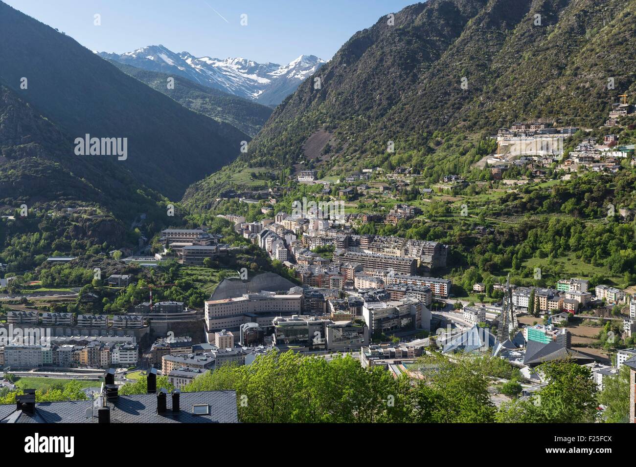 Andorra, Andorra La Vella, Kapital Stadt von Andorra Zustand, Escaldes Engordany Stockfoto