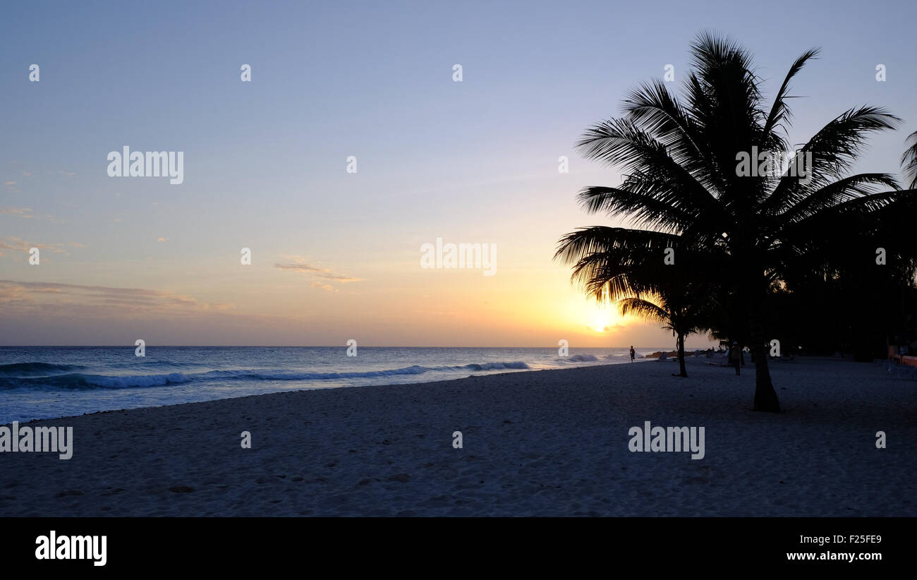 Barbados Dover Beach Sunset Stockfoto