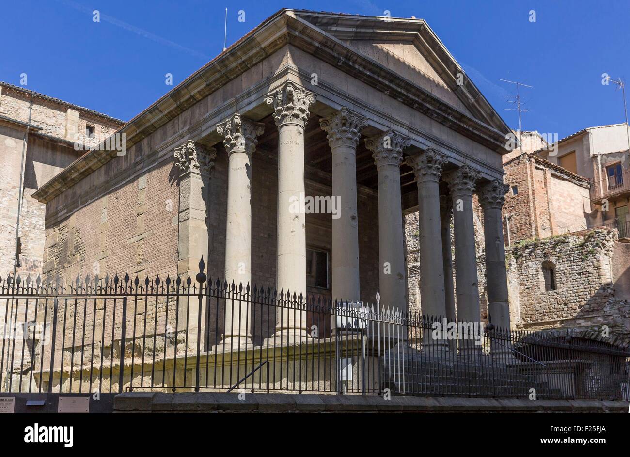 Spanien, Katalonien, Vic, römischer Tempel Stockfoto
