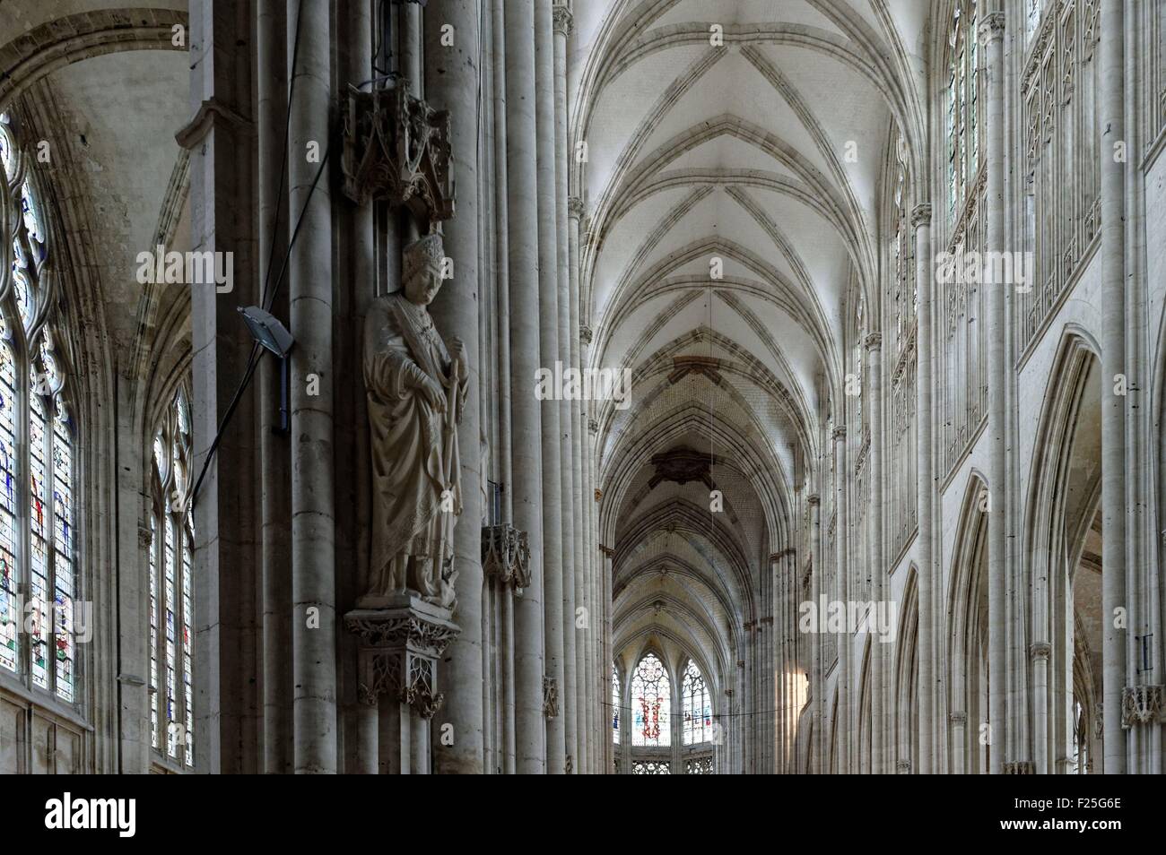 Frankreich, Seine Maritime, Rouen, Saint Ouen Abbey (12. bis 15. Jahrhundert) und spätgotischen Stil Stockfoto