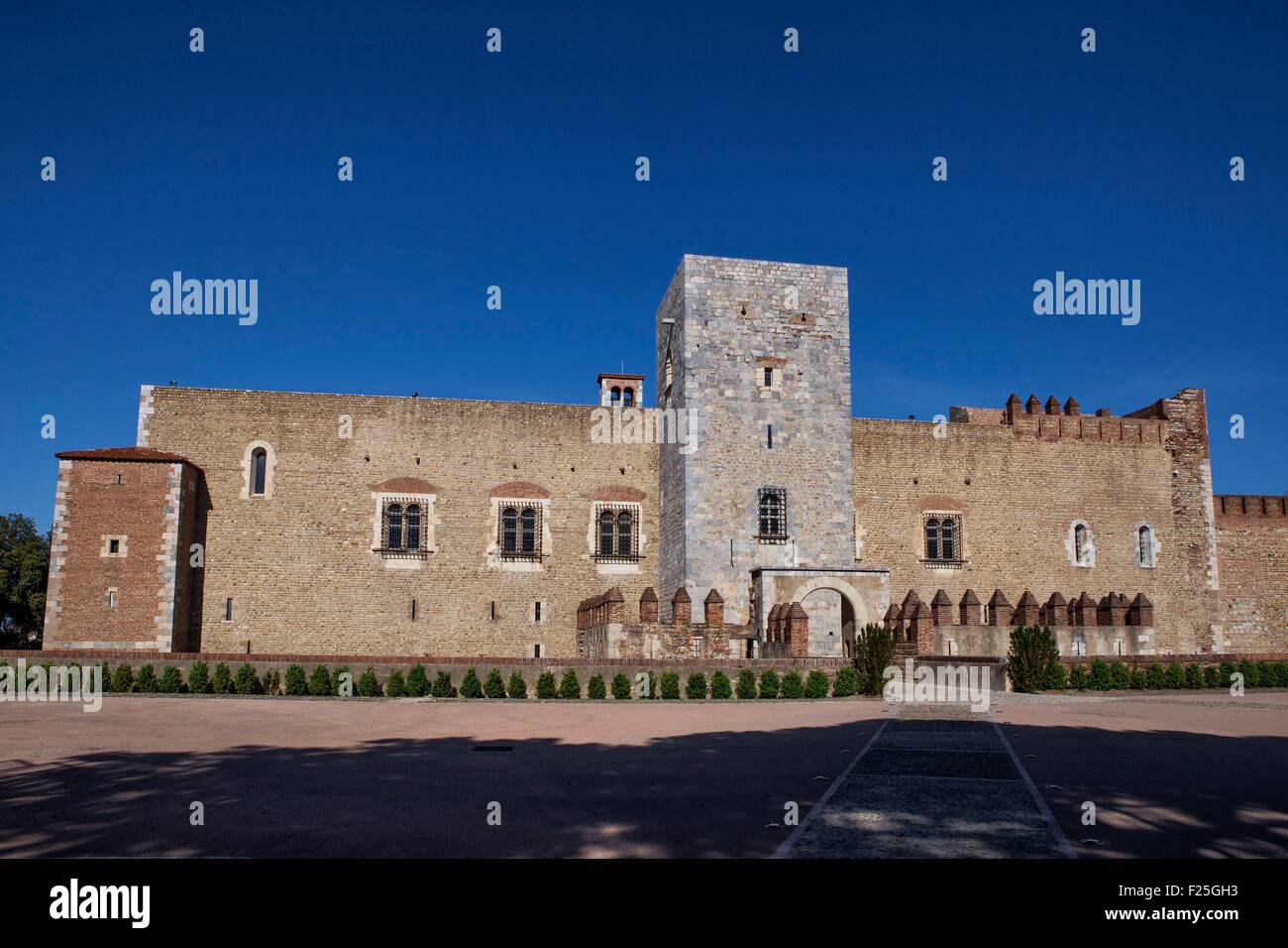 Frankreich, Pyrenäen Orientales, Perpignan, Palast der Könige von Mallorca 13. Jahrhundert Stockfoto Frankreich, Pyrenäen Orientales, Perpignan, Palast der Könige von Mallorca 13. Jahrhundert Stockfoto