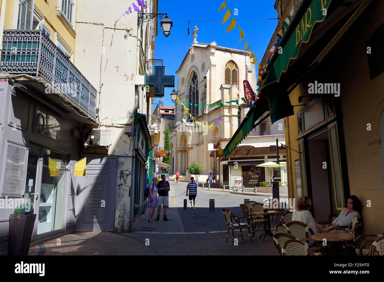 Frankreich, Var, Draguignan, St. Michael Kirche in der Altstadt, rue Cisson Stockfoto