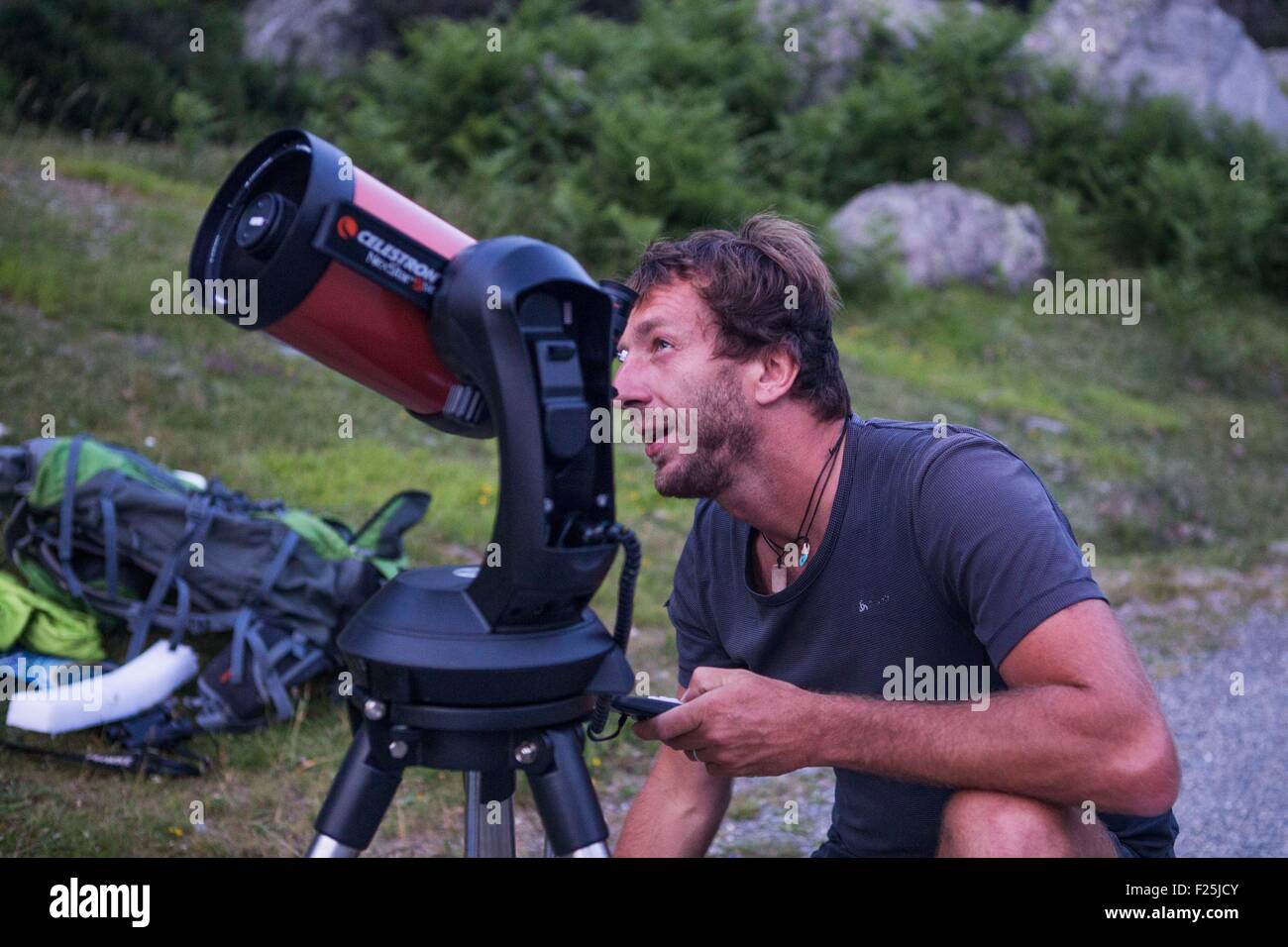 Frankreich, Hautes-Pyrenäen, Cauterets, Pont d ' Espagne, Plateau du Clot, Astronomie-Animation mit Joδl CastΘran Stockfoto