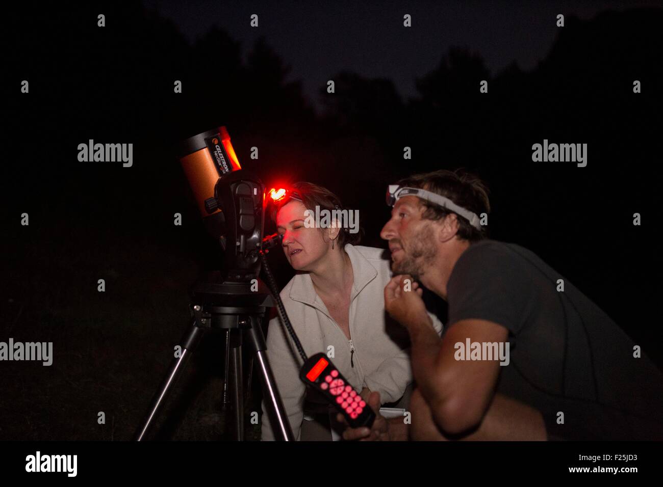 Frankreich, Hautes-Pyrenäen, Cauterets, Pont d ' Espagne, Plateau du Clot, Astronomie-Animation mit Joδl CastΘran Stockfoto