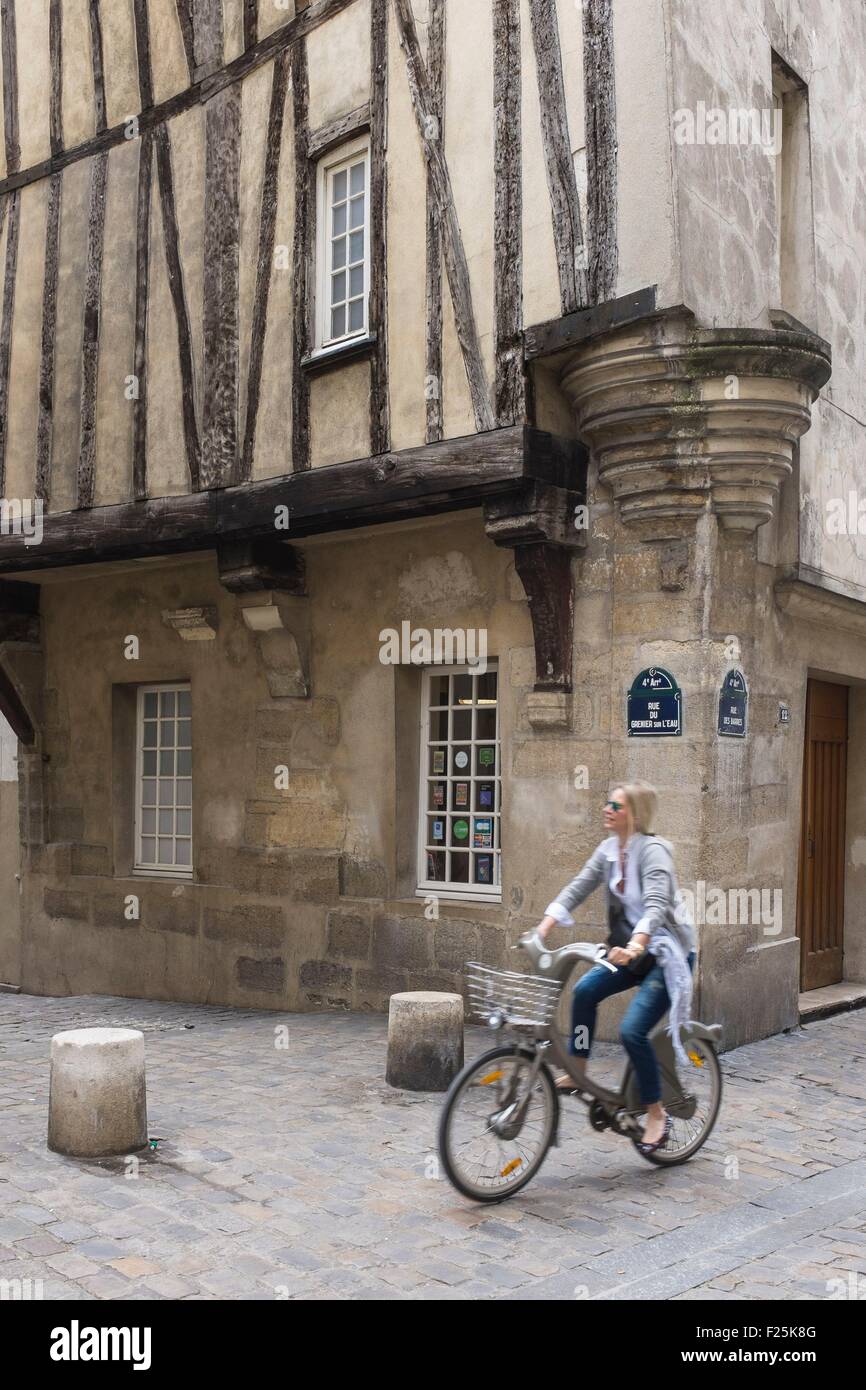 Frankreich, Paris, Grenier Sur l ' Eau Street, historischen Viertel Marais Stockfoto