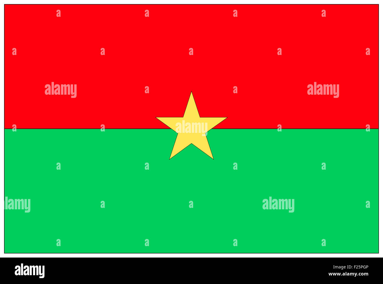 Fahne: Burkina Faso / Flagge: Burkina Faso. Stockfoto