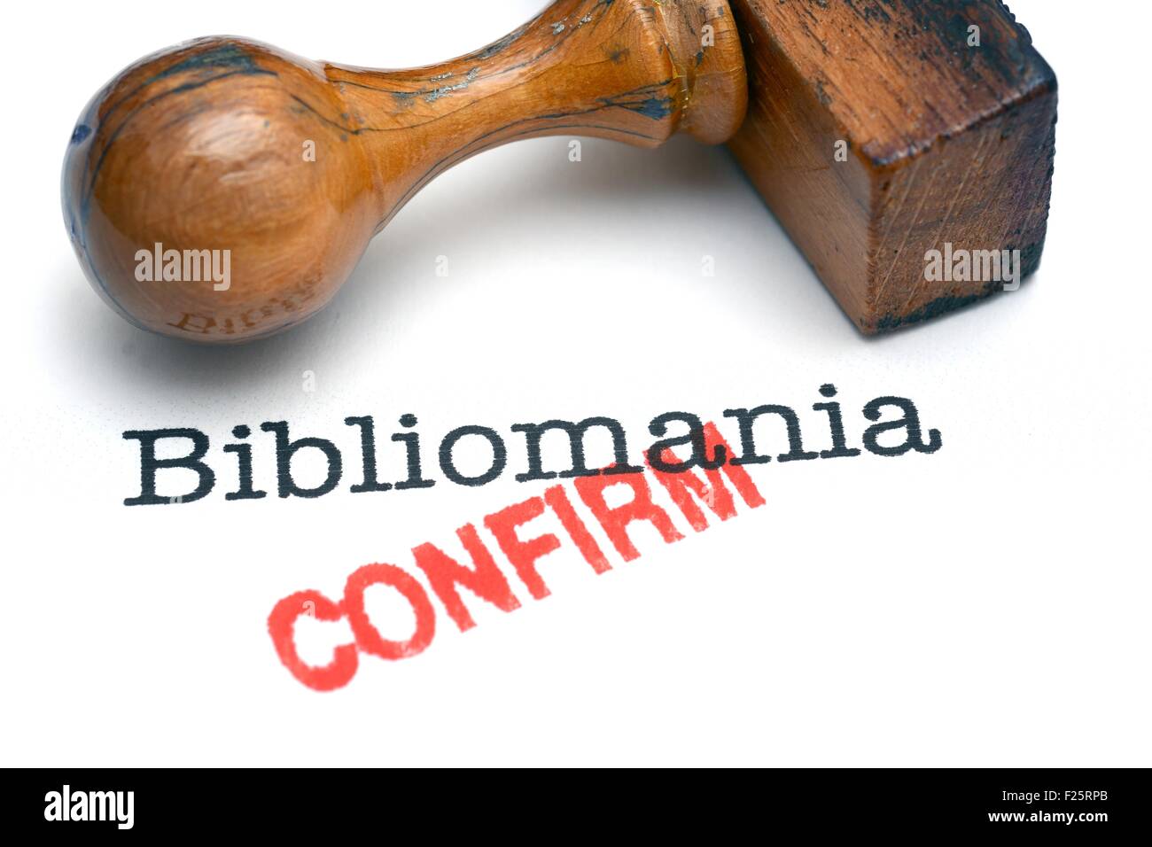 Bibliomania bestätigen Stockfoto