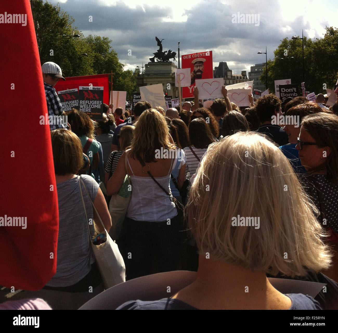 Flüchtlinge willkommen Rallye London UK 13. September 2015 Stockfoto