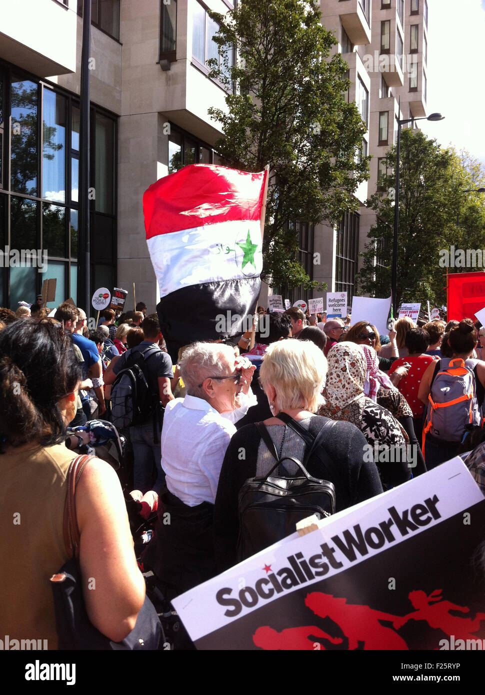 Flüchtlinge willkommen Rallye London UK 13. September 2015 Stockfoto