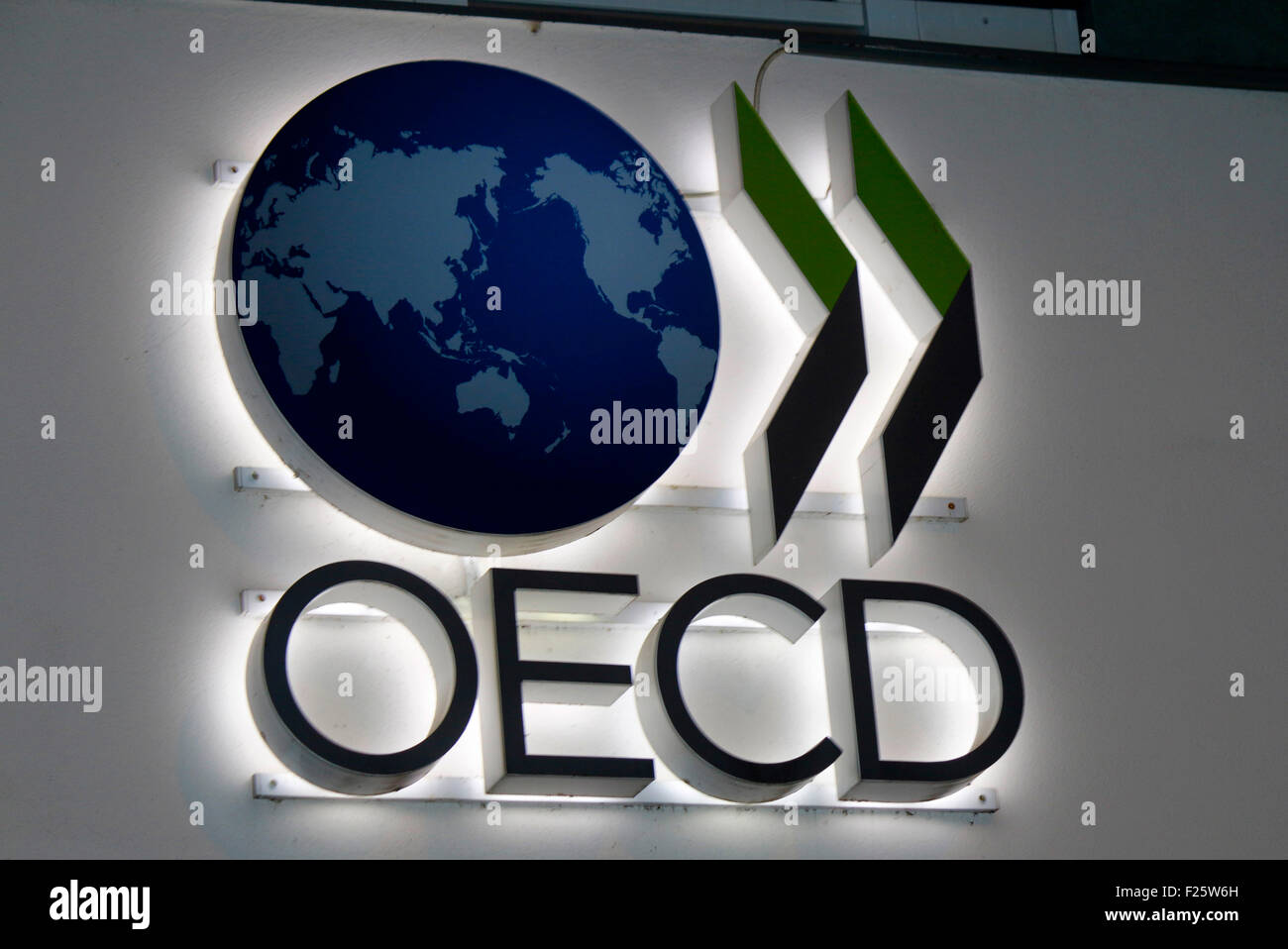 Logo: "OECD", Berlin. Stockfoto