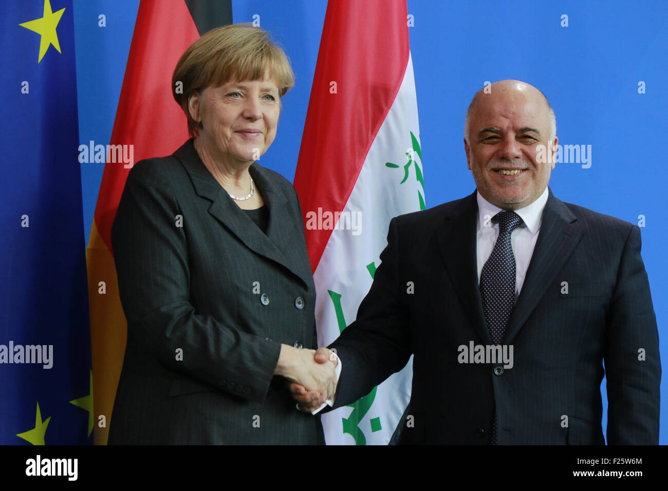 BKin Angela Merkel, Haider al Abadi - Treffen der dt. Bundeskanzlerin Mit Dem Irakischen Premierminister, Bundeskanzleramt, 6. F Stockfoto