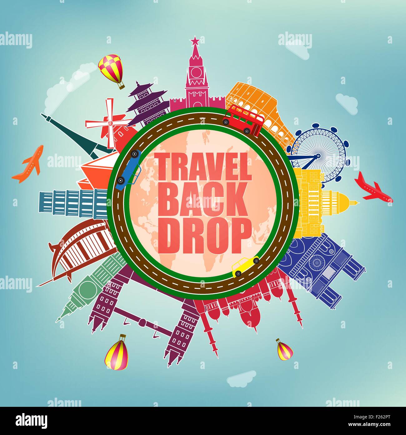 weltberühmten Wahrzeichen Symbole Stock Vektor