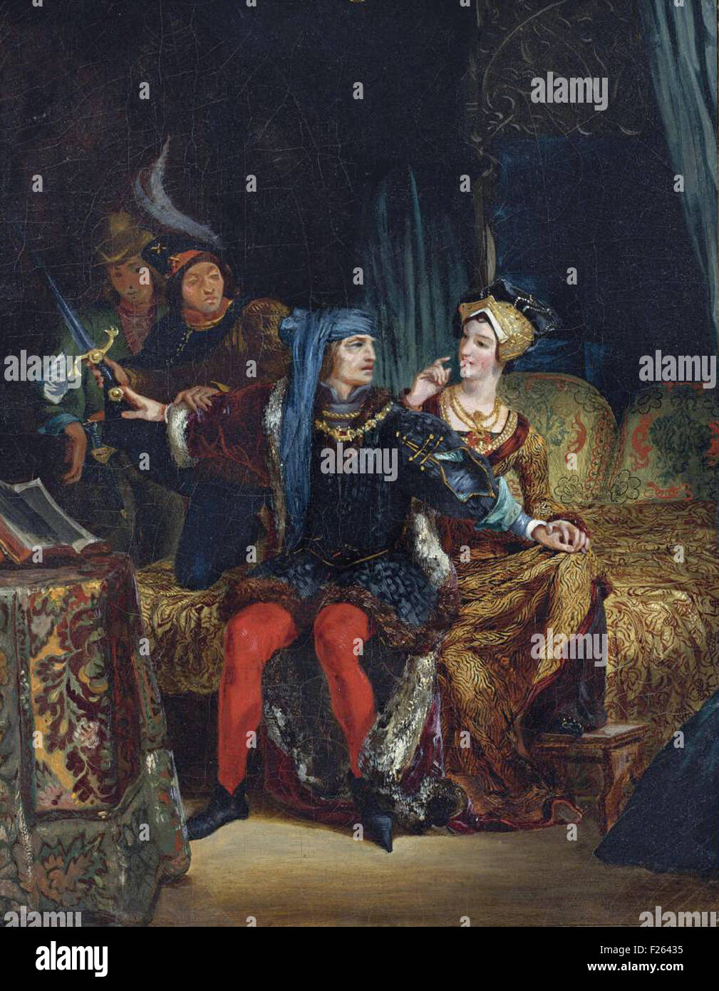 Eugène Delacroix Charles VI und Odette de Champdivers Stockfotografie