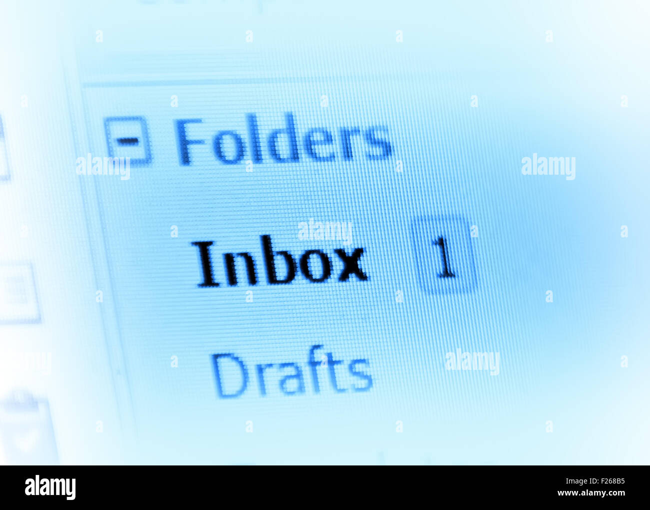 e-Mail-Posteingang auf Bildschirm Stockfoto