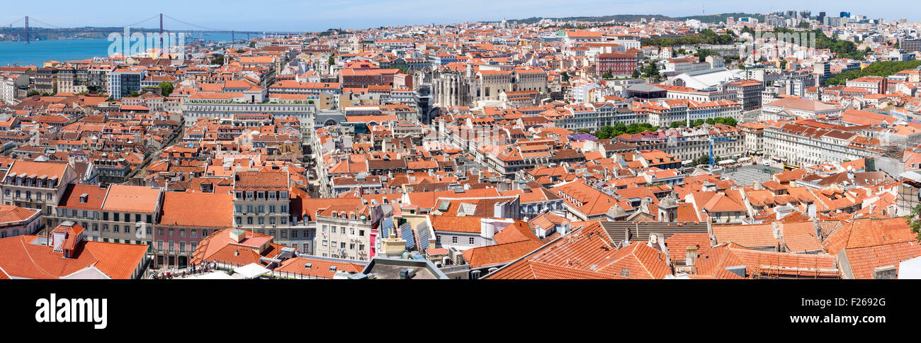 Panoramische Luftaufnahme von Lissabon, Portugal Stockfoto