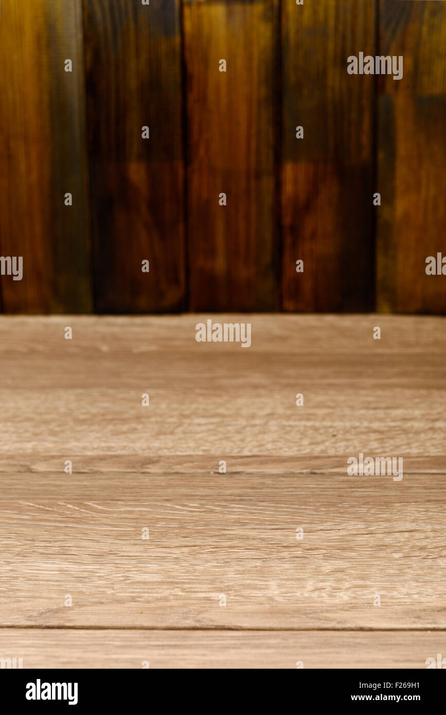 Holz Holz Textur oder Hintergrund. Vordergrund im Fokus Stockfoto