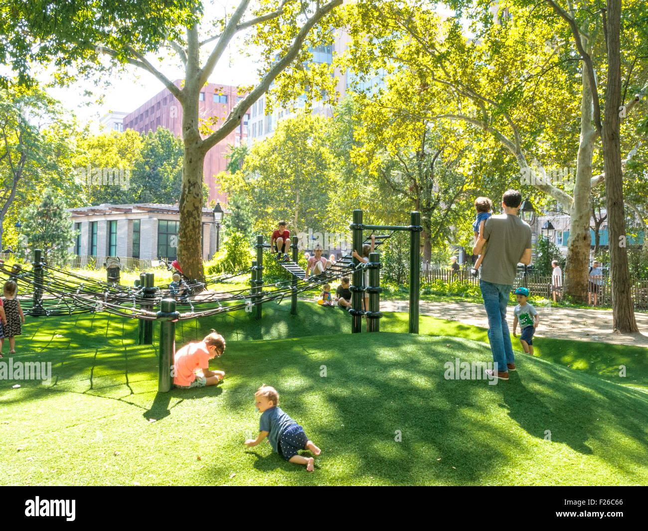 Spielplatz in Washington Square Park, Greenwich Village, New York Stockfoto