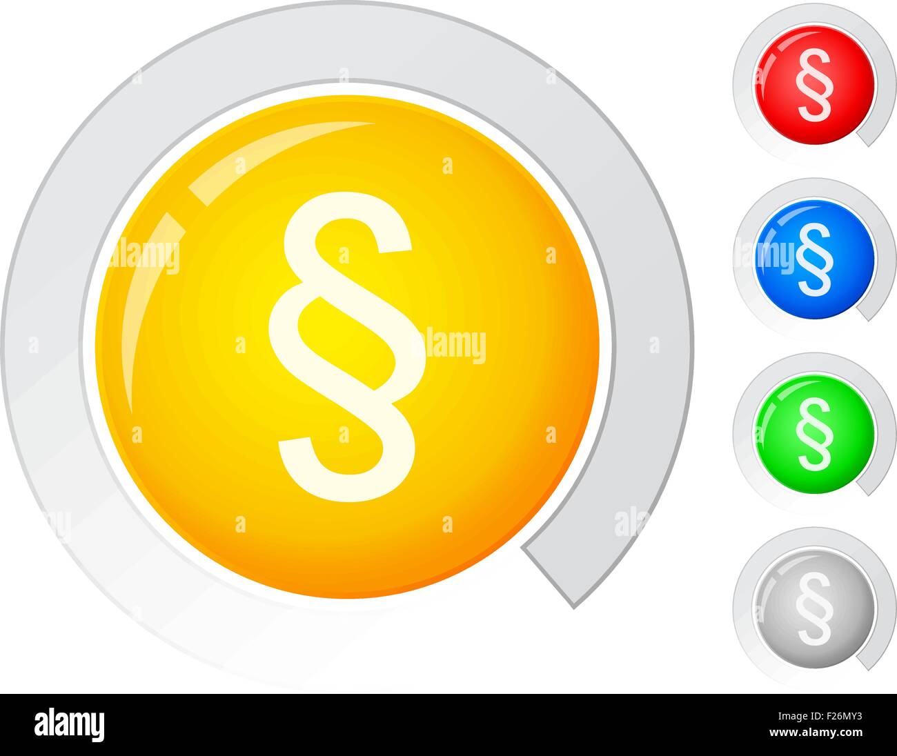 Kreis-Buttons mit Absatzsymbol. Vektor-Illustration. Stock Vektor