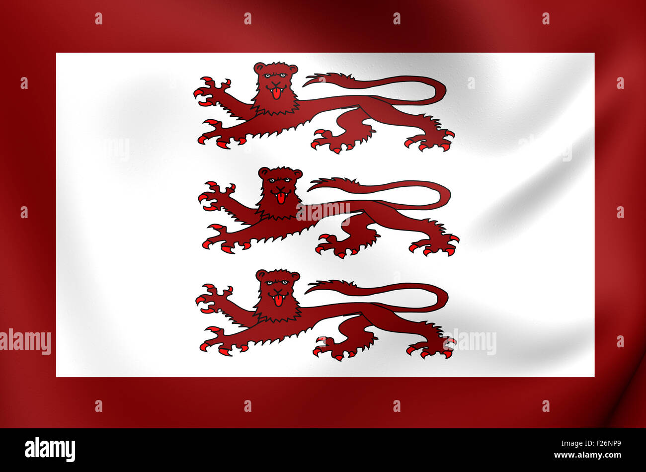 Alternative Flagge von Llywelyn ap Gruffydd. Hautnah. Stockfoto