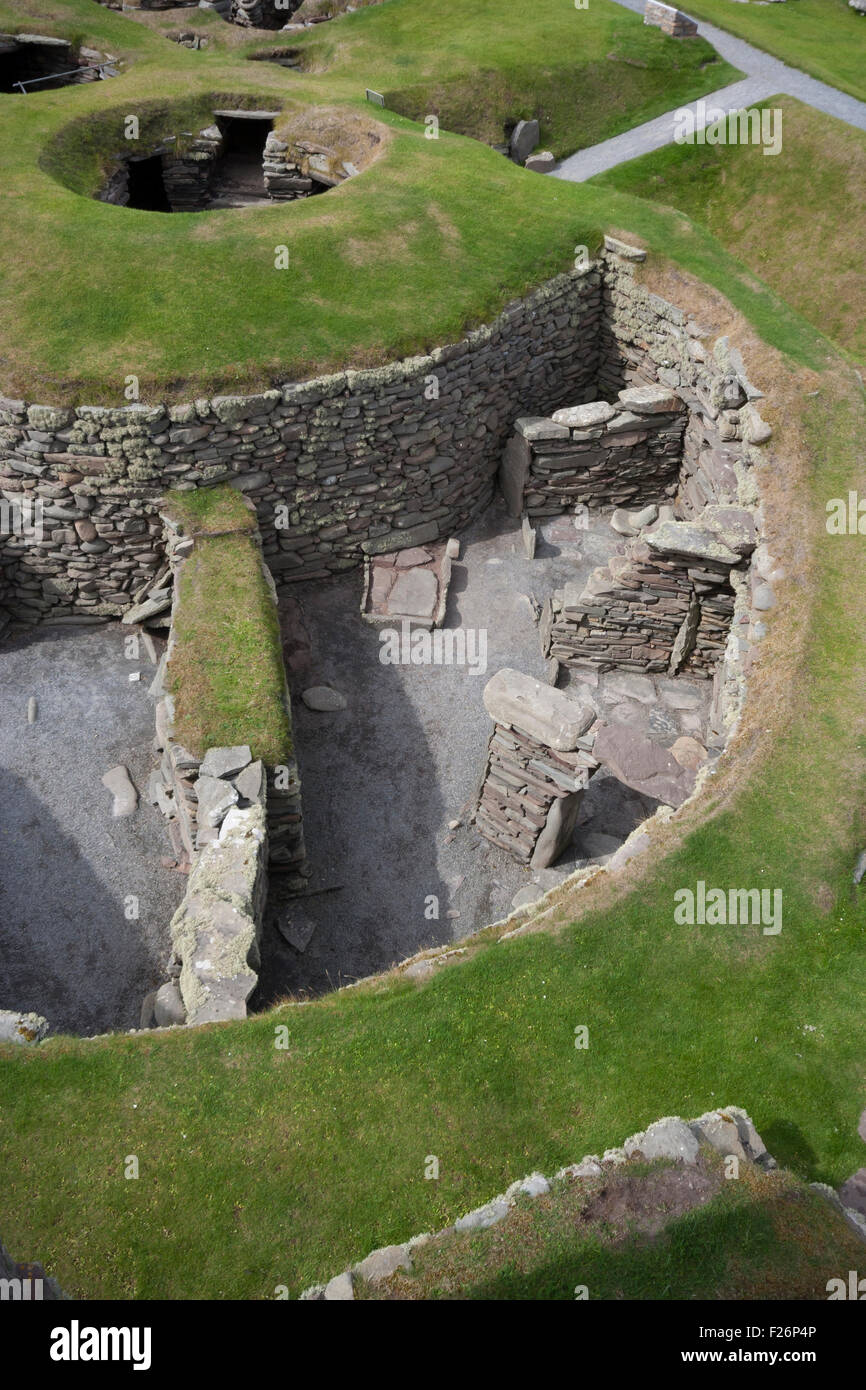 Jarlshof prähistorische und nordische Siedlung, Shetland, nördlichen Inseln, Schottland, UK Stockfoto