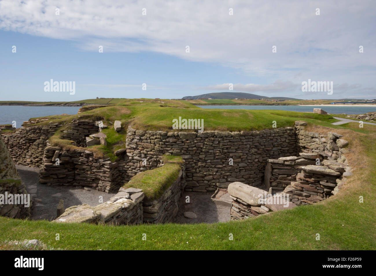 Jarlshof prähistorische und nordische Siedlung, Shetland, nördlichen Inseln, Schottland, UK Stockfoto