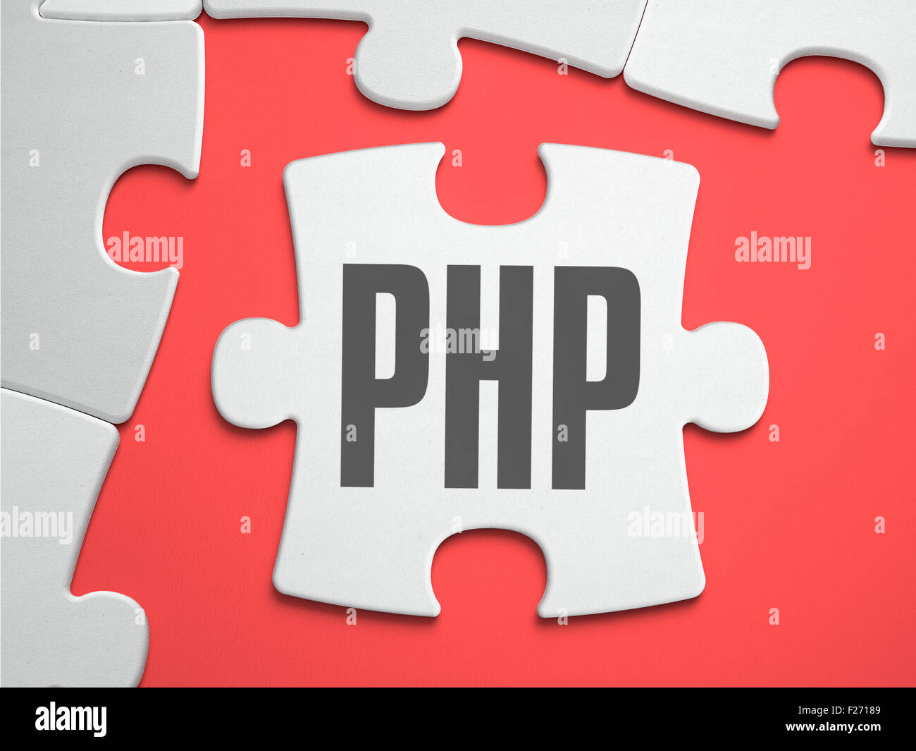 PHP - Puzzle auf der Stelle der fehlenden Teile. Stockfoto