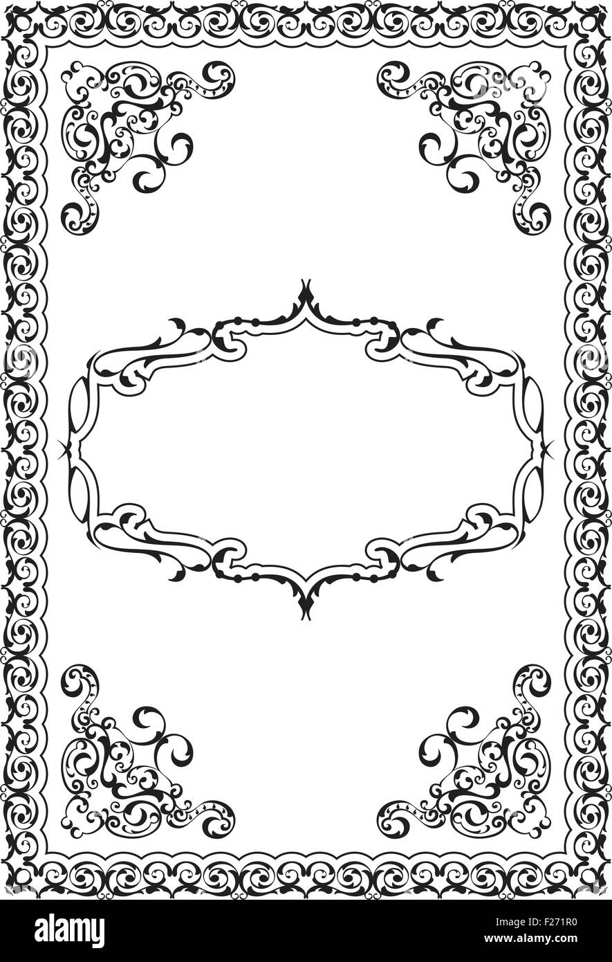 Viktorianische Frame ist isoliert auf weiß Stock Vektor