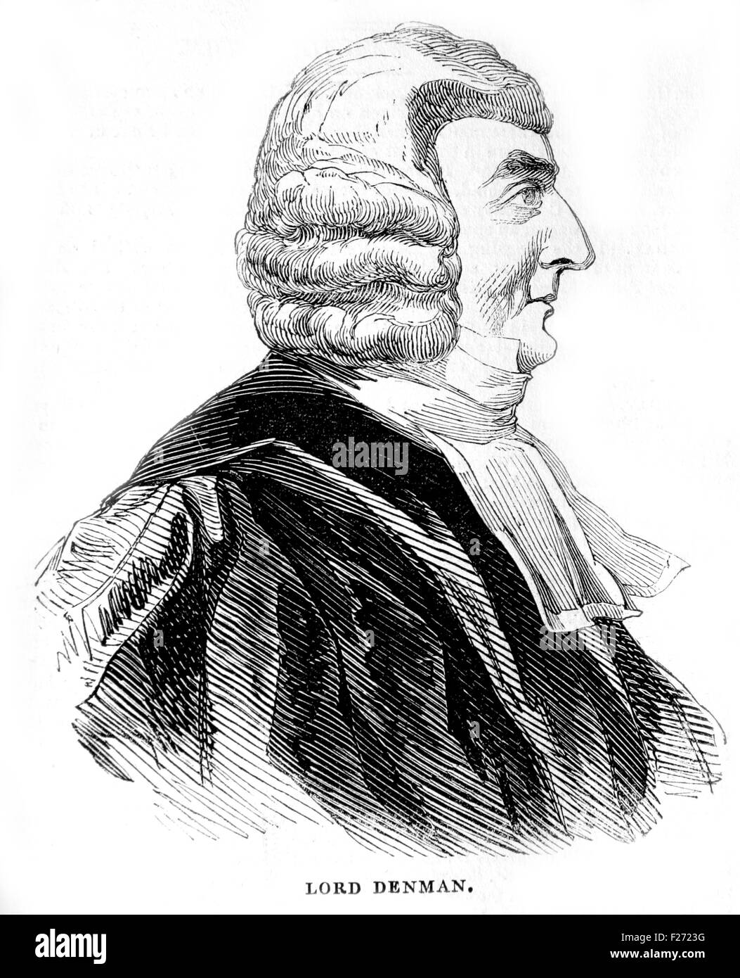 Lord Denman, Lord Chief Justice, 1832 bis 1850. Illustrierte London News Juli 1844; Schwarz und weiß-Abbildung; Stockfoto