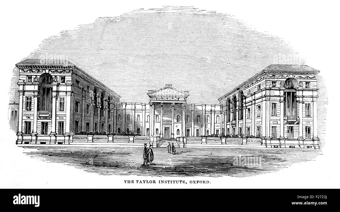 Das Taylor-Institut, Oxford; Illustrierte London News Juli 1844; Schwarz und weiß-Abbildung; Stockfoto