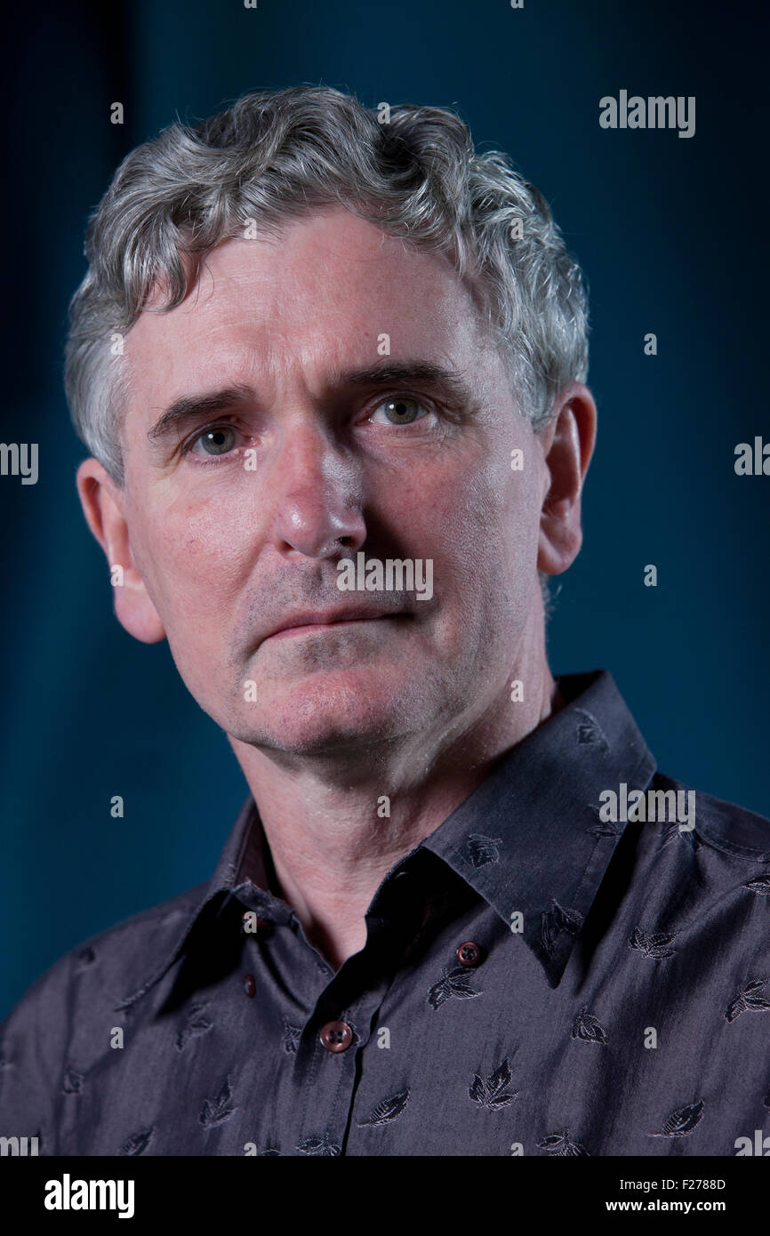 Mike Carey, der britische Schriftsteller der Comic-Bücher, Romane und Filme auf dem Edinburgh International Book Festival 2015. Edinburgh, Schottland. 22.