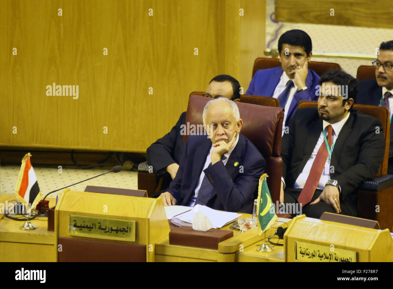 Kairo, Ägypten. 13. Sep, 2015. Jemenitischen Außenminister Riad Yassin besucht der arabischen Liga Krisensitzung der Außenminister in Kairo, Ägypten, 13. September 2015. © Ahmed Gomaa/Xinhua/Alamy Live-Nachrichten Stockfoto