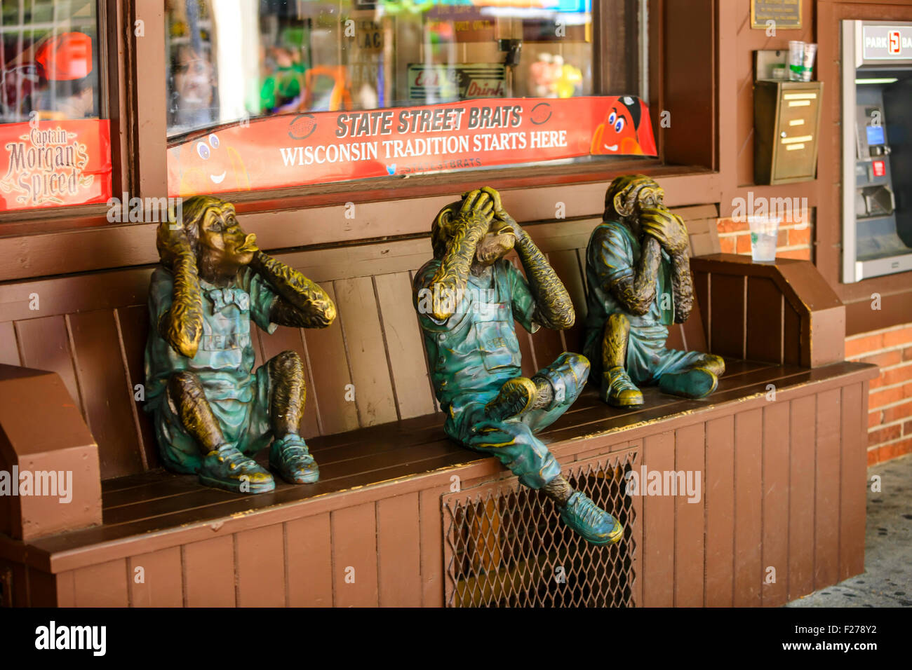 Die drei weisen Affen - See No Evil, Hear no Evil und Speak no Evil Stockfoto