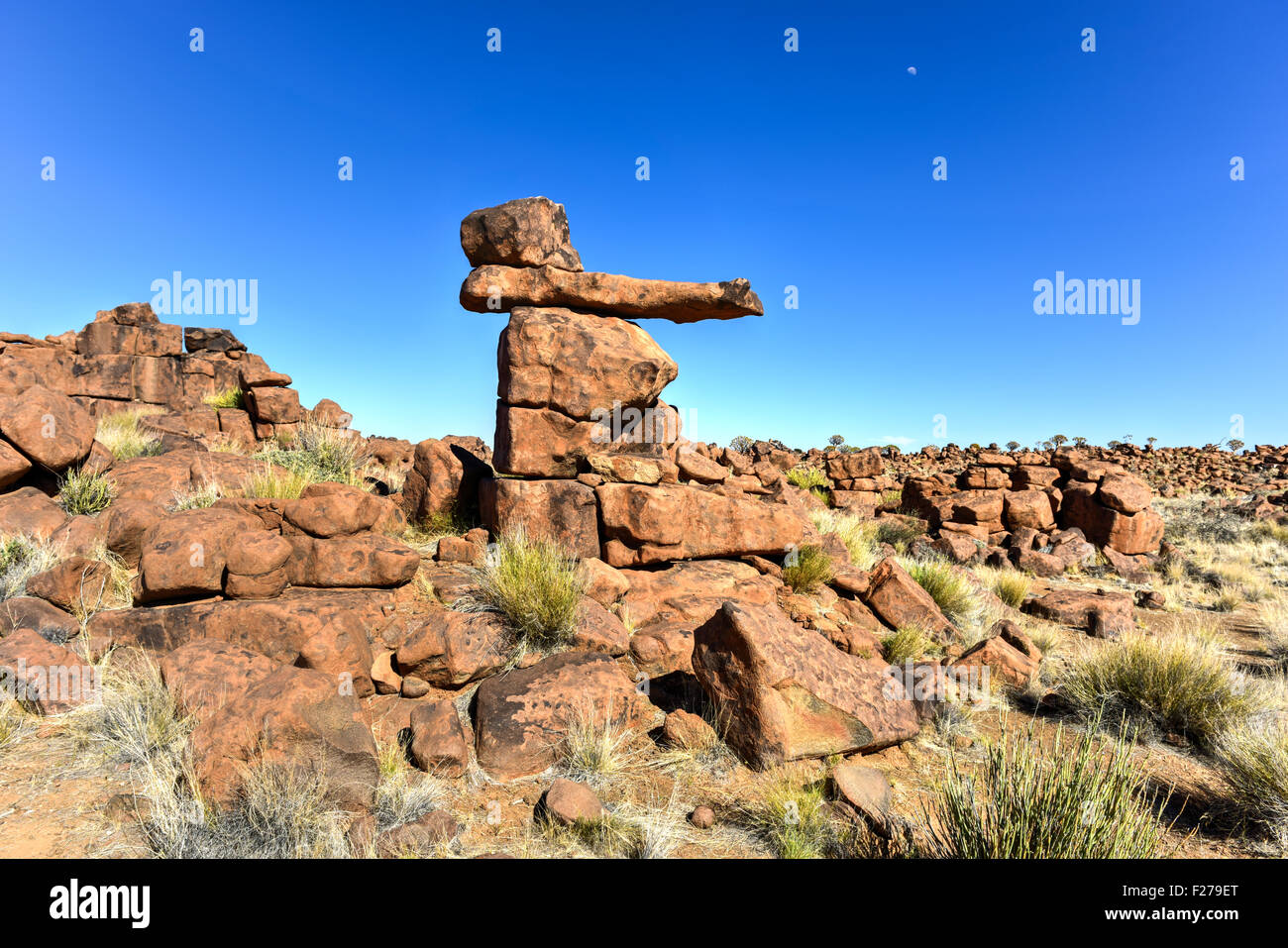 Spielplatz, ein natürlicher Steingarten in Keetmanshoop, Namibia des Riesen. Stockfoto