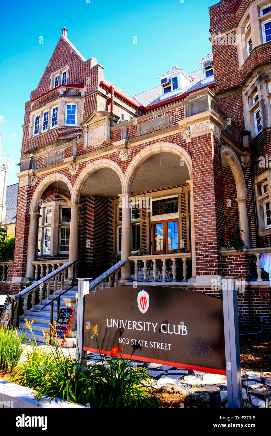 Die Gebäude auf dem Campus der University of Wisconsin in Madison University Club Stockfoto