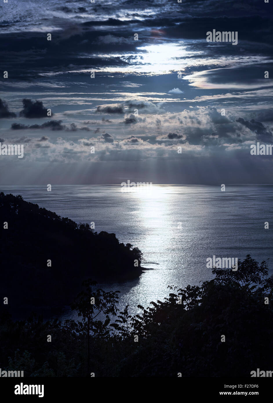 Mondschein auf dem Pazifik, Costa Rica Stockfoto