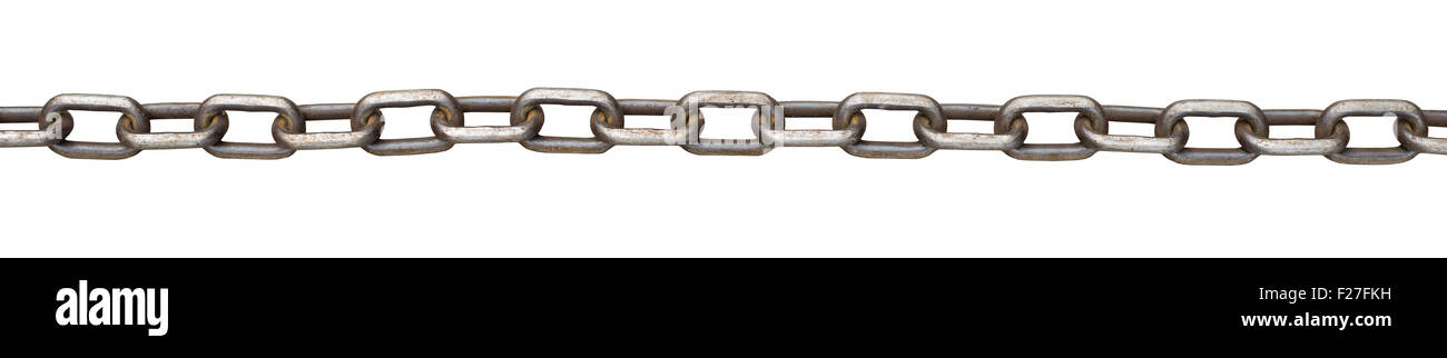 Metall-Kette auf weiß Stockfoto