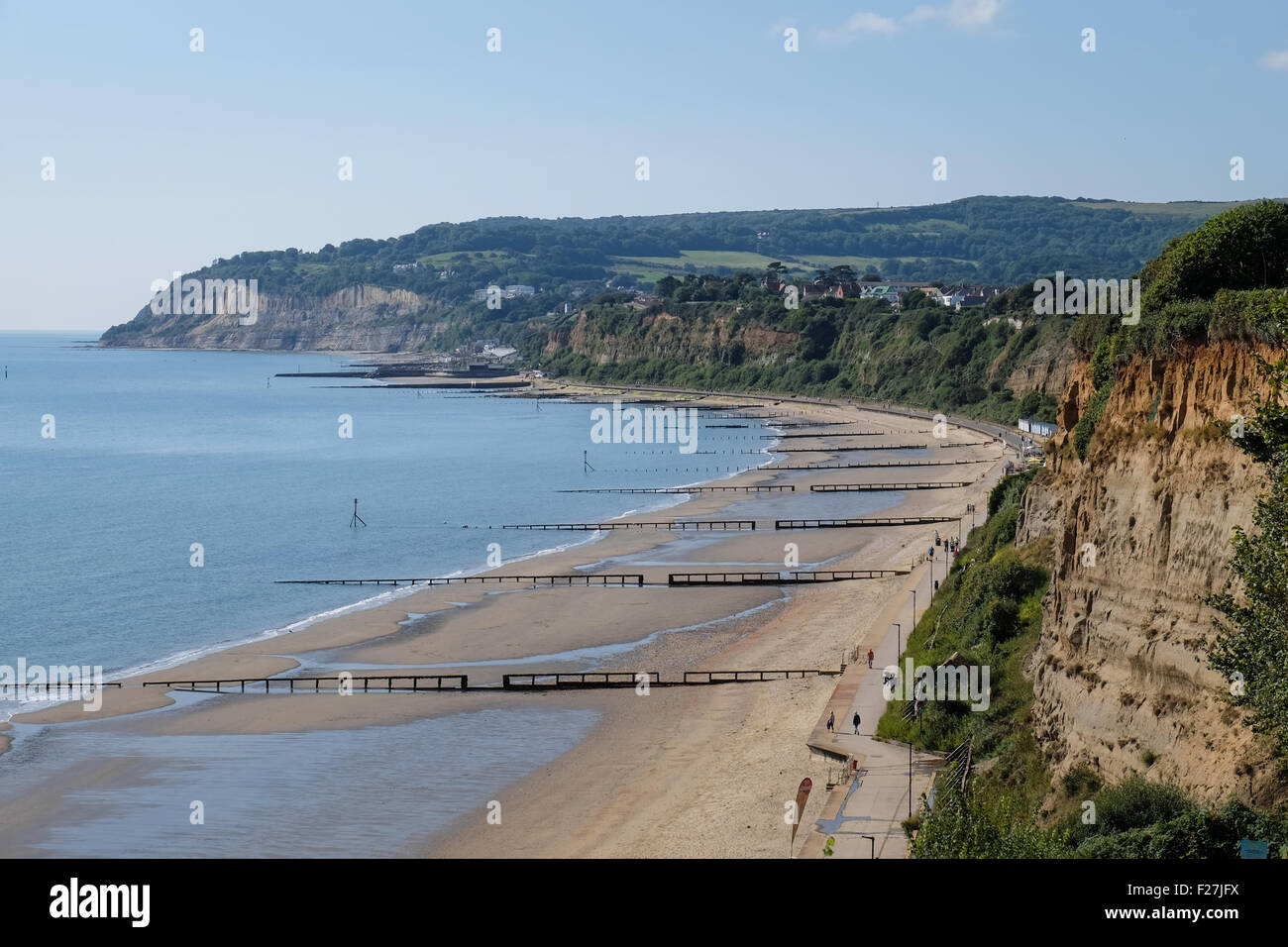 Einen Überblick über den Strand am See auf der Isle Of Wight, UK Stockfoto