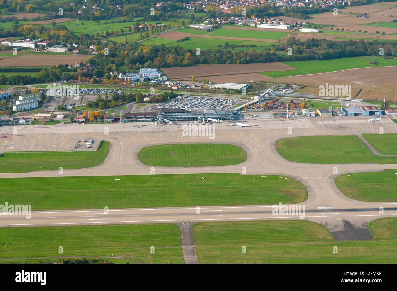 Frankreich, Bas Rhin (67), Straßburg, Flughafen Straßburg-Enztheim (Luftaufnahme) Stockfoto