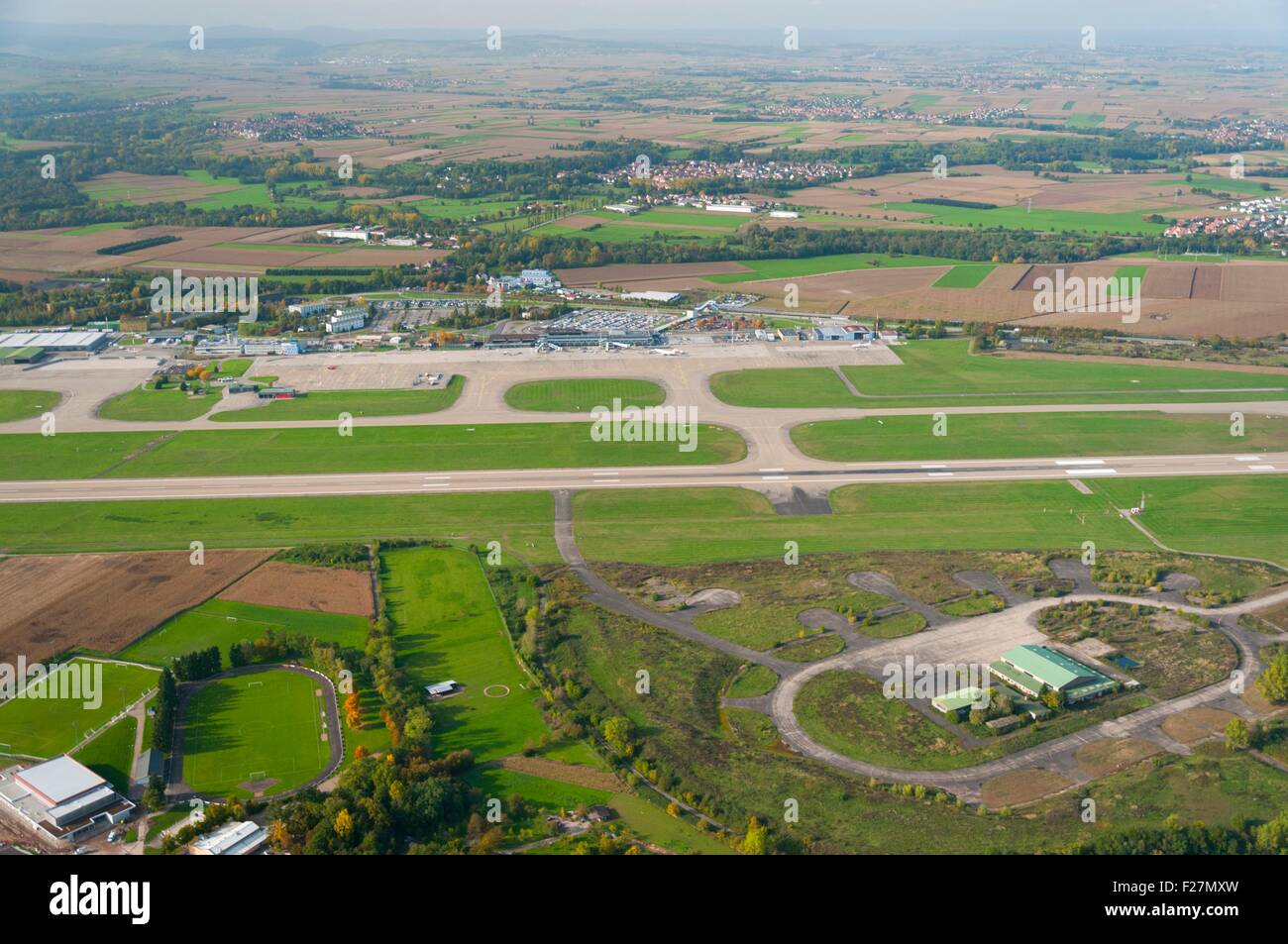 Frankreich, Bas Rhin (67), Straßburg, Flughafen Straßburg-Enztheim (Luftaufnahme) Stockfoto