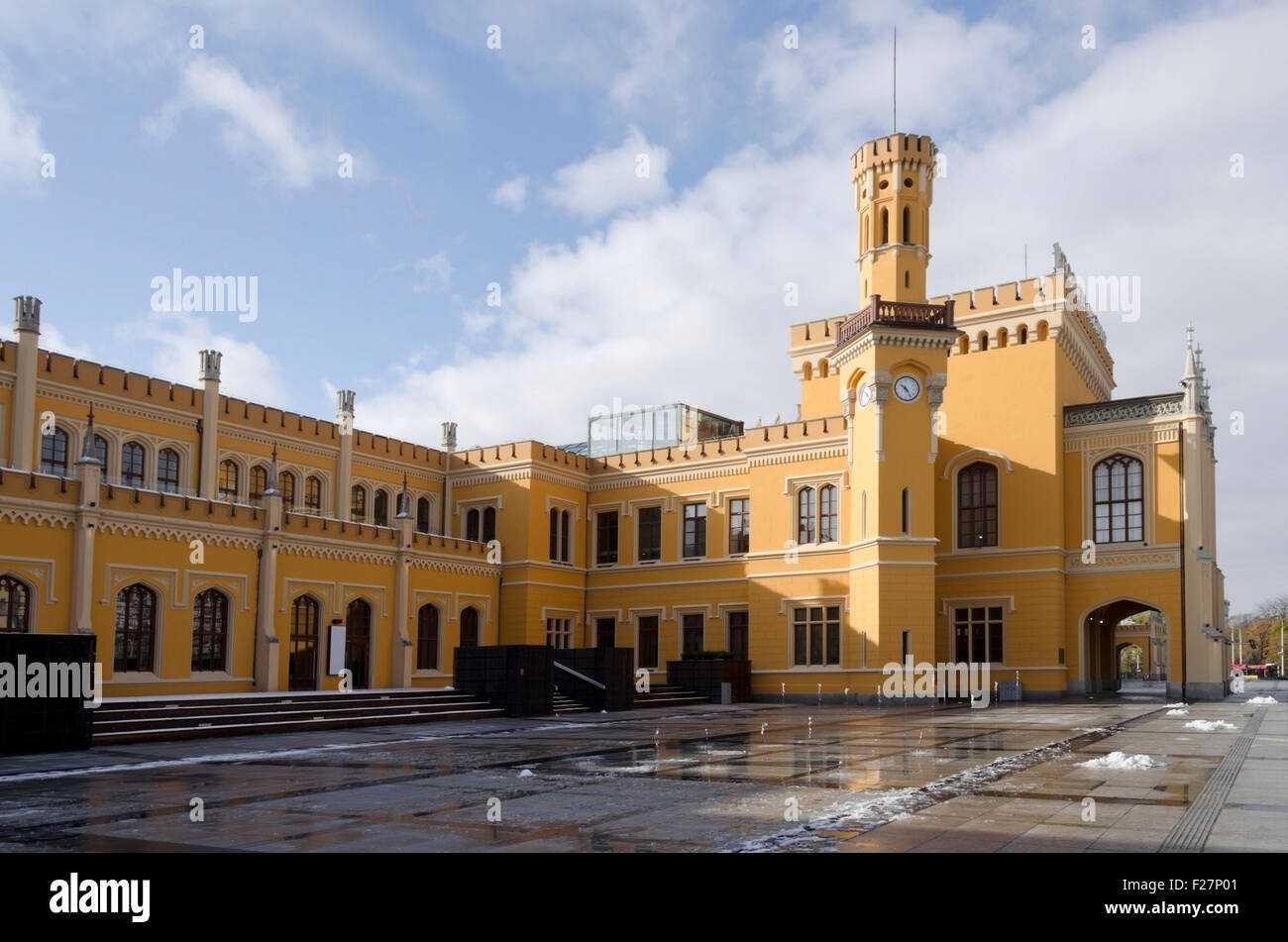 Wroclaw Glowny Bahnhof Fassade, Breslau, Schlesien, Polen, Europa, EU, PL Stockfoto