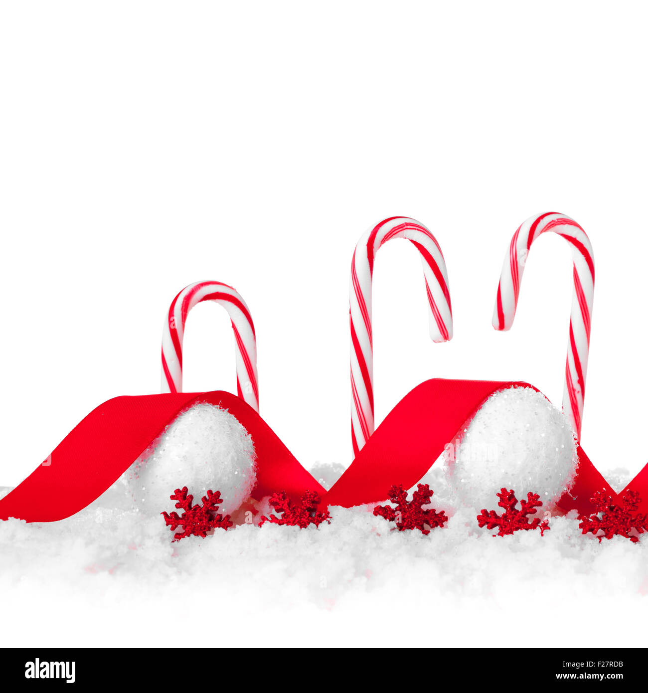 Festliche rote und weiße Peppermint Candy Canes Stockfoto
