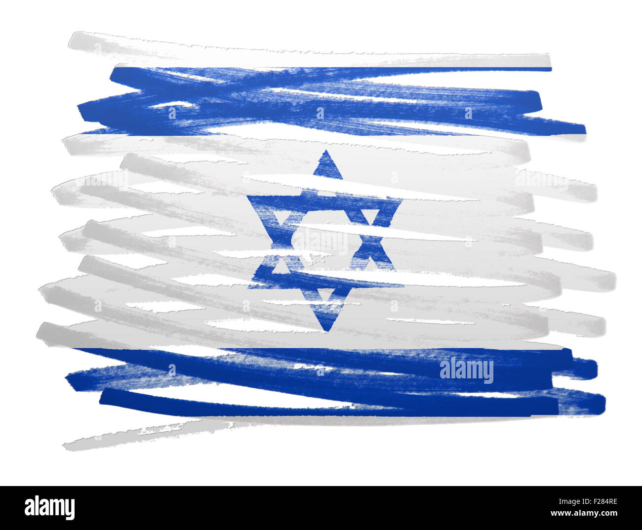 Abbildung der Flagge gemacht mit Stift - Israel Stockfoto