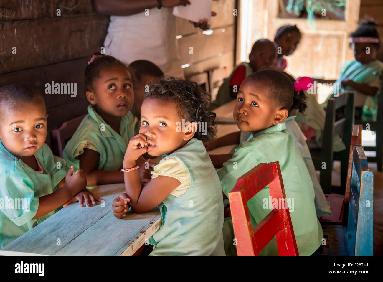 Kinder in einem Kindergarten, Morondava, Madagaskar Stockfoto