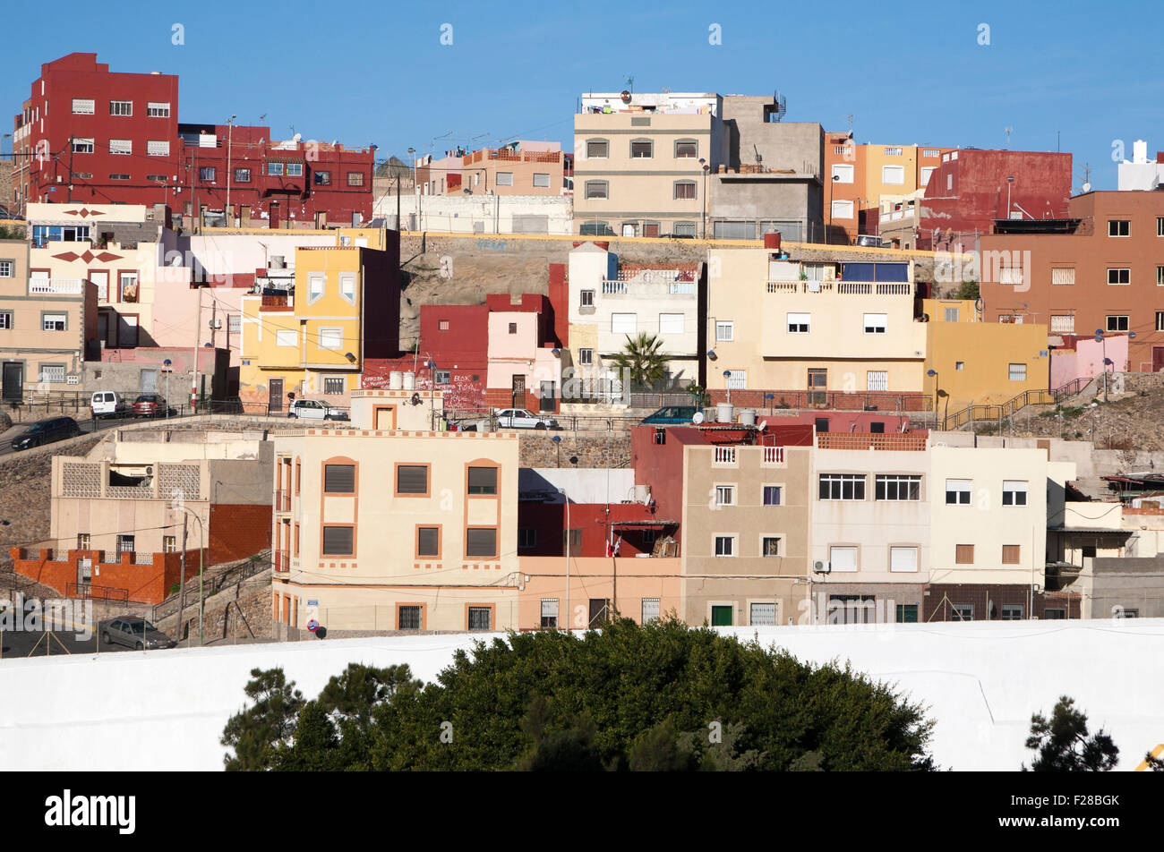 Immobilien in Melilla autonome Stadt spanischen Staatsgebiet in Nordafrika, Spanien Stockfoto