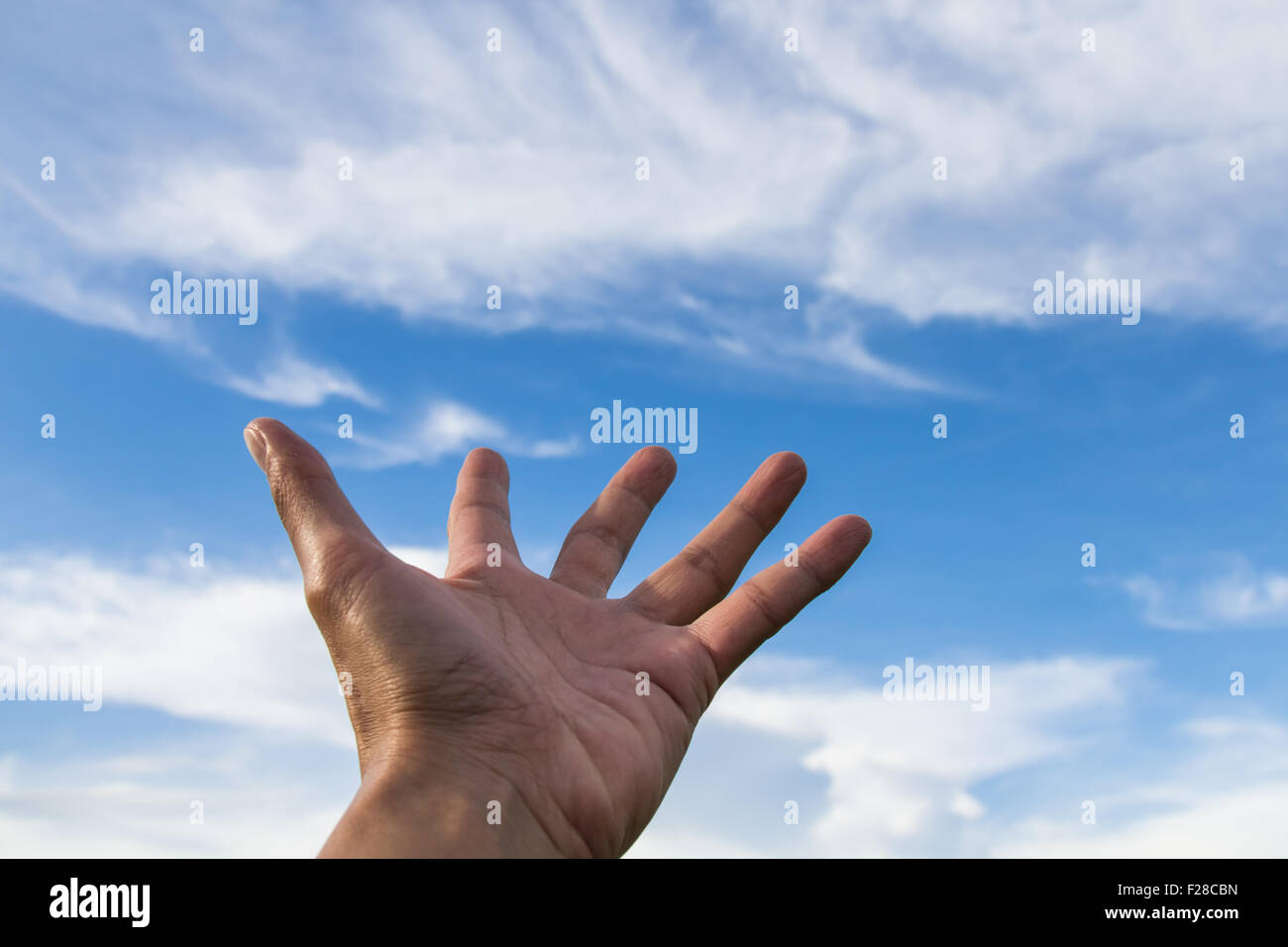 Sie können den Himmel berühren durch vorstellen Stockfoto