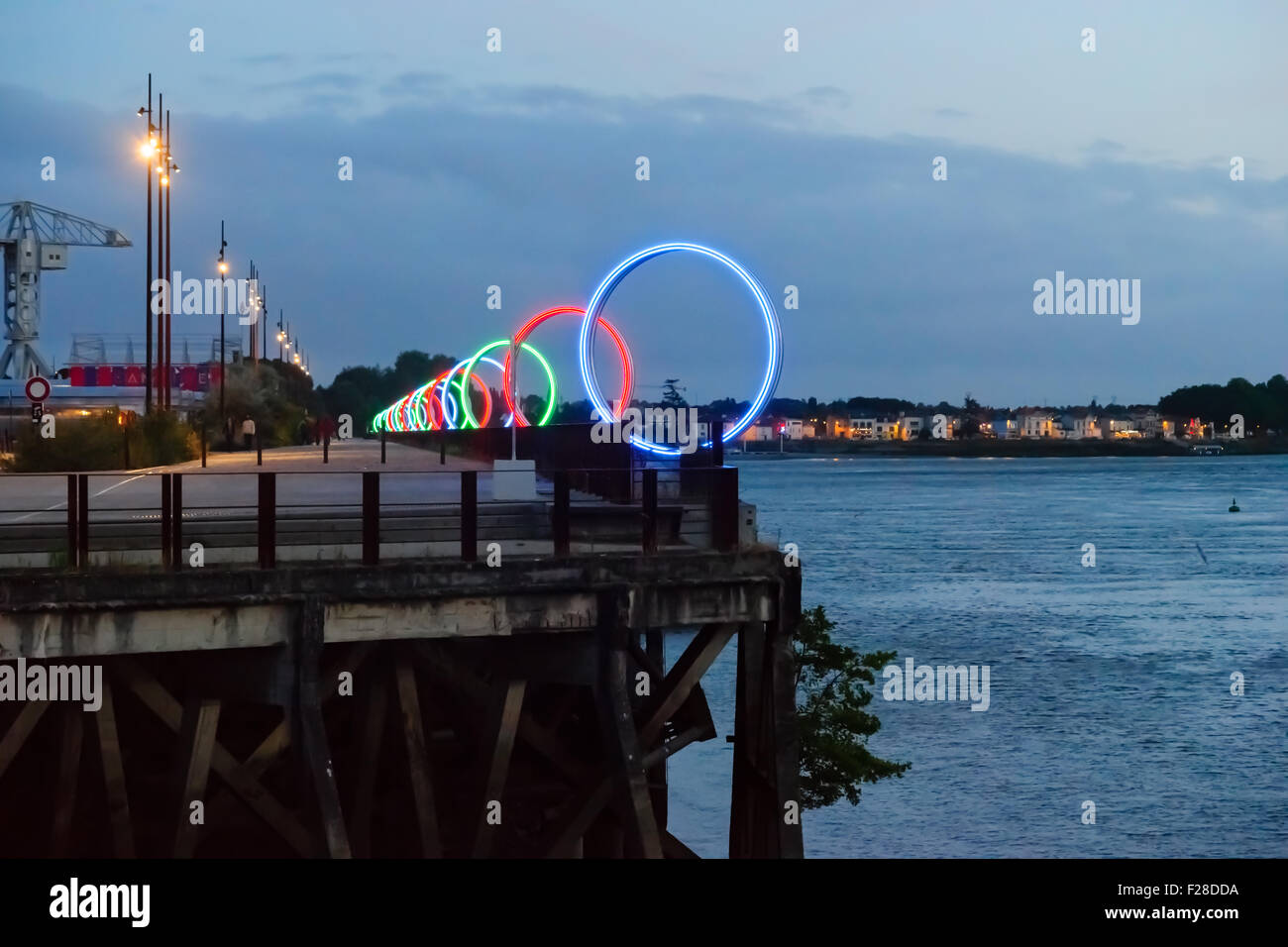 Die Ringe von Daniel Buren, Nantes Frankreich Stockfoto